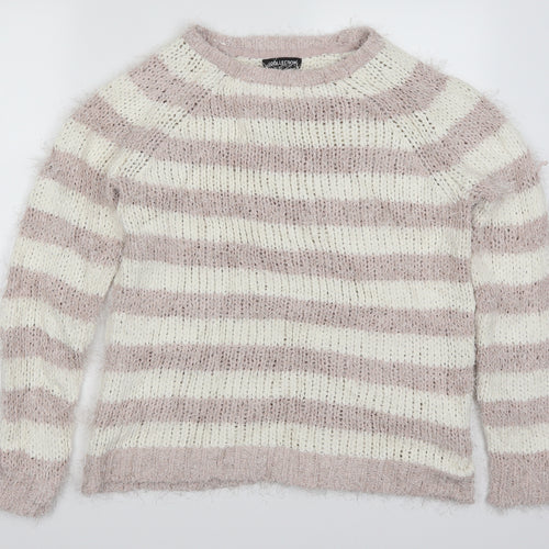 Debenhams Womens Pink Striped  Pullover Jumper Size 14