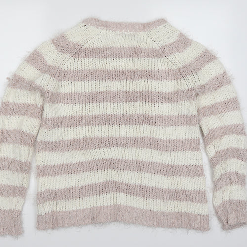 Debenhams Womens Pink Striped  Pullover Jumper Size 14