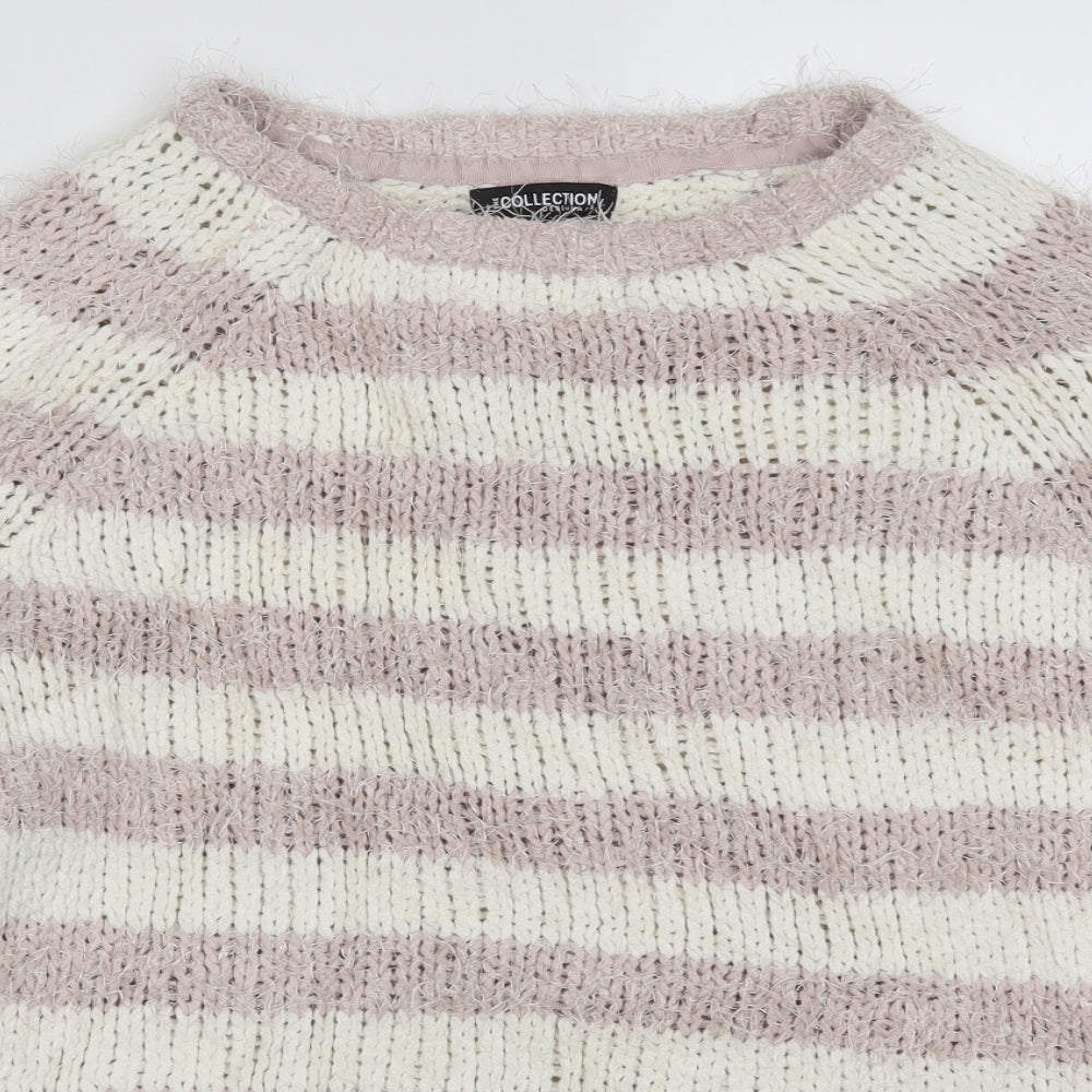 Debenhams Womens Pink Striped  Pullover Jumper Size 14
