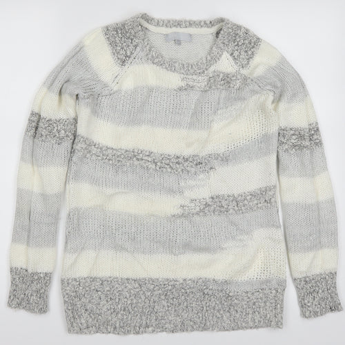 Red Herring Womens Grey Striped Knit Pullover Jumper Size 10