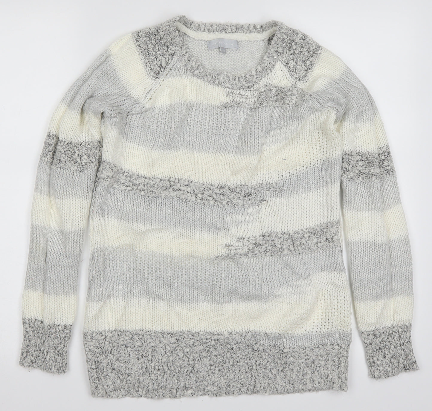 Red Herring Womens Grey Striped Knit Pullover Jumper Size 10