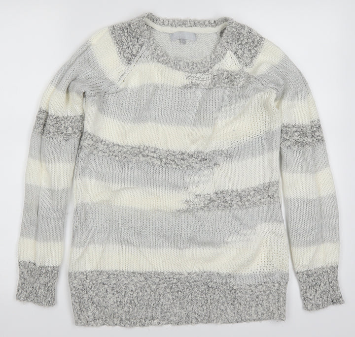 Red Herring Womens Grey Striped Knit Pullover Jumper Size 10