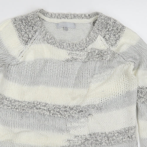 Red Herring Womens Grey Striped Knit Pullover Jumper Size 10