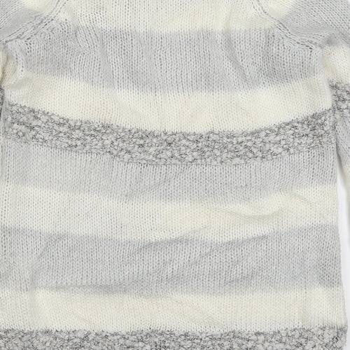 Red Herring Womens Grey Striped Knit Pullover Jumper Size 10