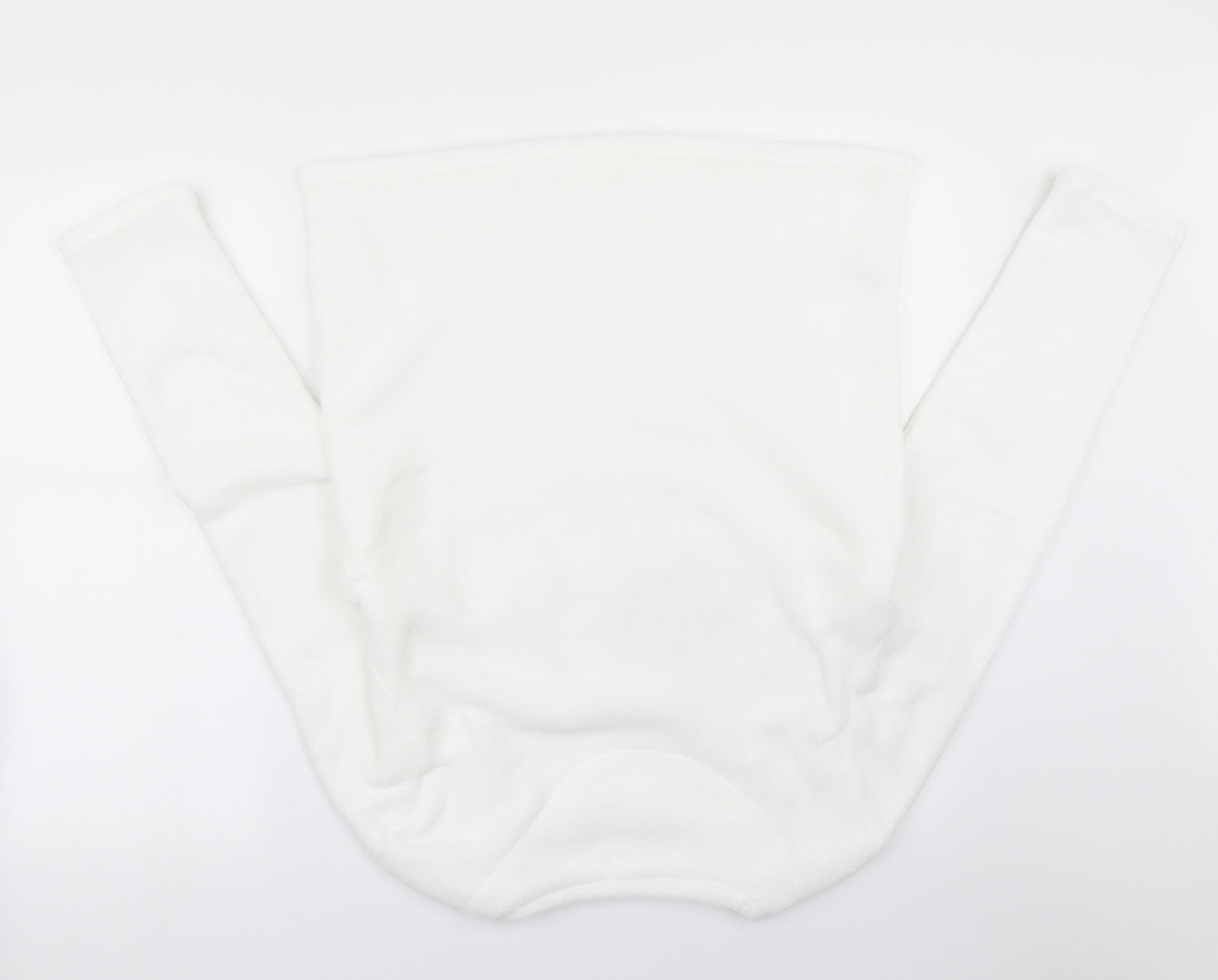 Love to Lounge Womens White Solid Fleece Top Pyjama Top Size S