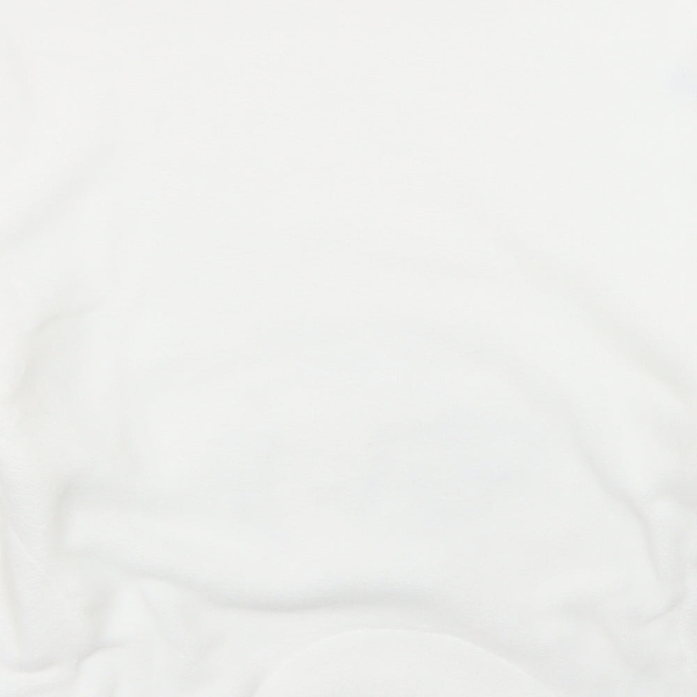 Love to Lounge Womens White Solid Fleece Top Pyjama Top Size S