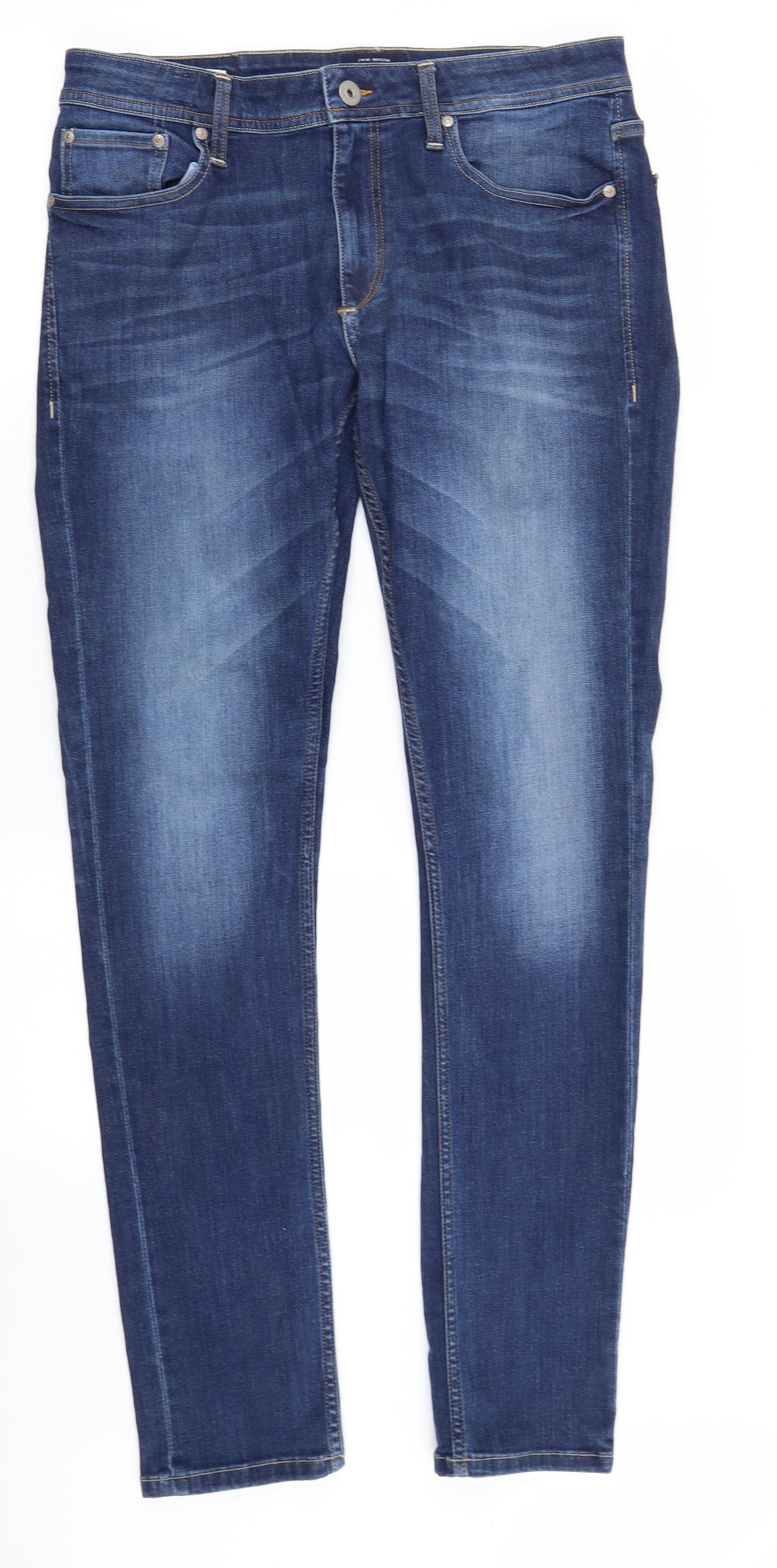 JACK & JONES Mens Blue  Denim Skinny Jeans Size 32 in L34 in