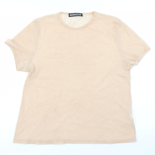 Misspap Womens Pink   Basic T-Shirt Size 10