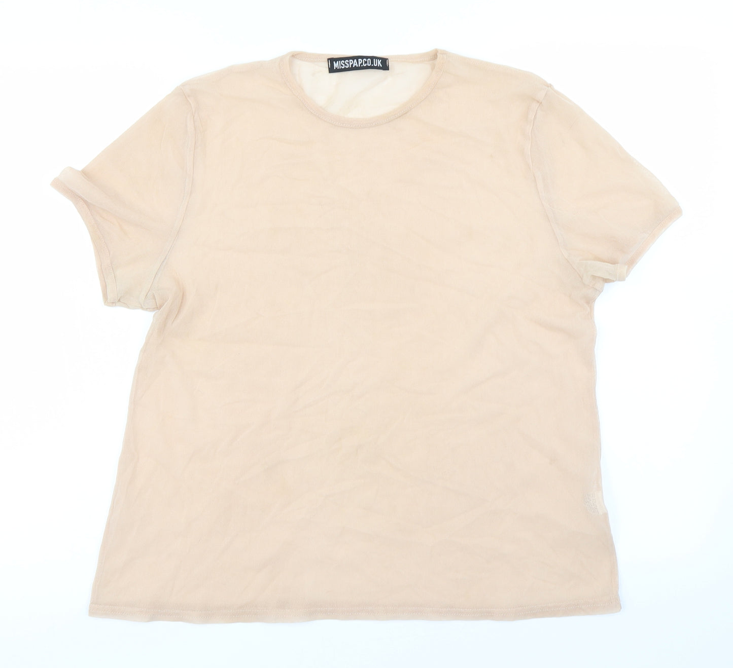 Misspap Womens Pink   Basic T-Shirt Size 10