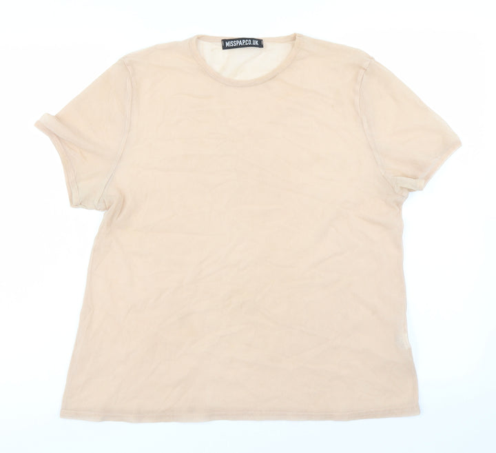 Misspap Womens Pink   Basic T-Shirt Size 10
