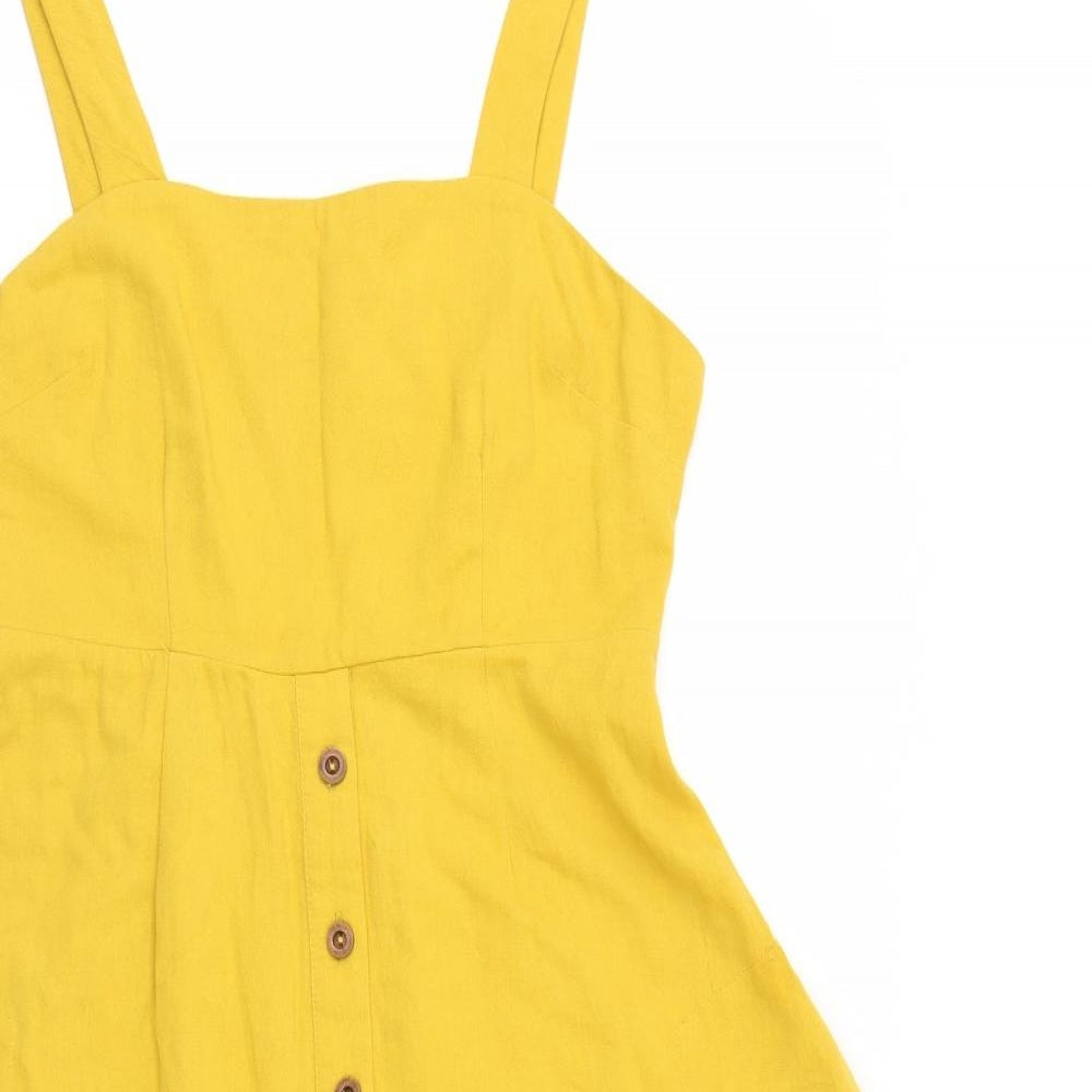 Louche Womens Yellow   Skater Dress  Size 10