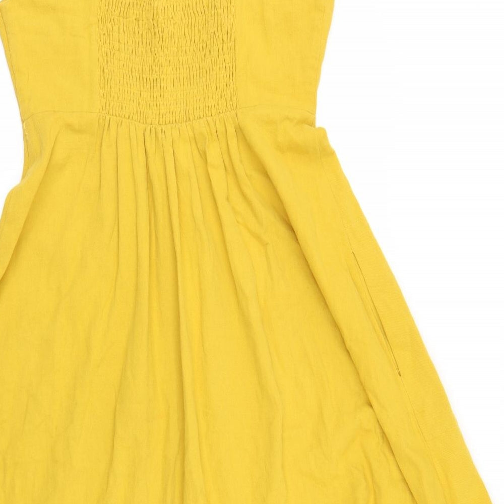 Louche Womens Yellow   Skater Dress  Size 10
