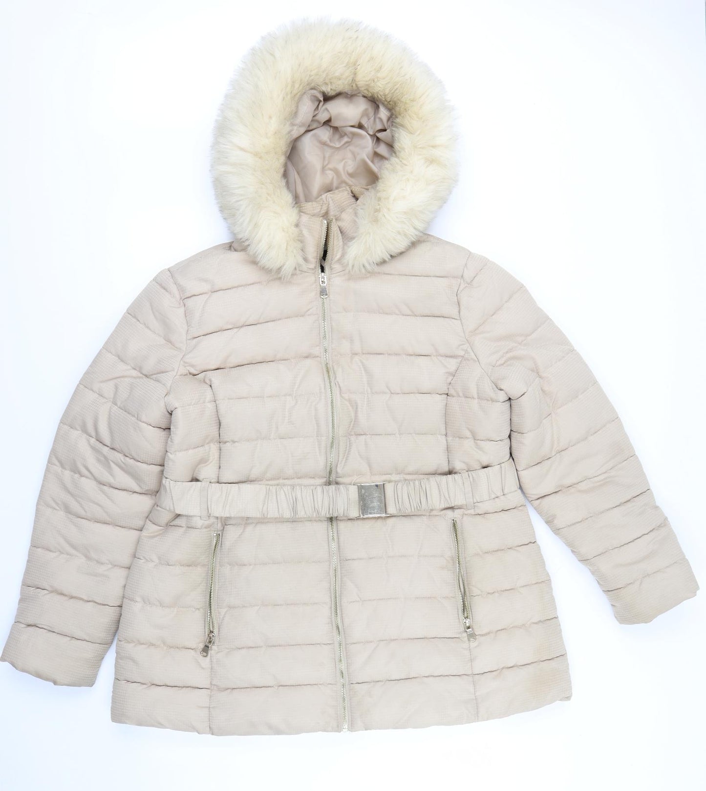 Dorothy Perkins Womens Beige   Parka Coat Size 18