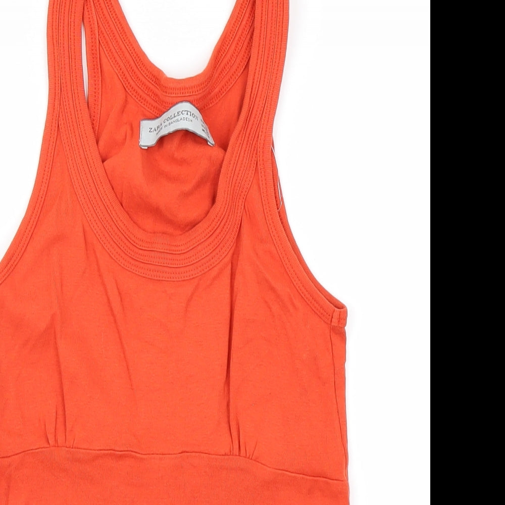 Zara Womens Orange   Basic Tank Size M