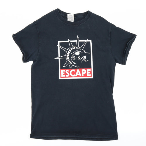 Gildan Mens Black    T-Shirt Size S