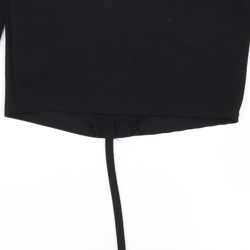 PRETTYLITTLETHING Womens Black   Cropped T-Shirt Size 8