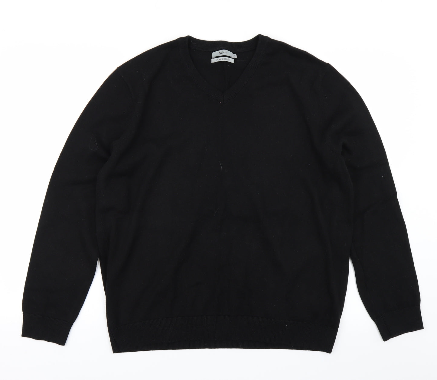 TU Mens Black   Pullover Jumper Size L