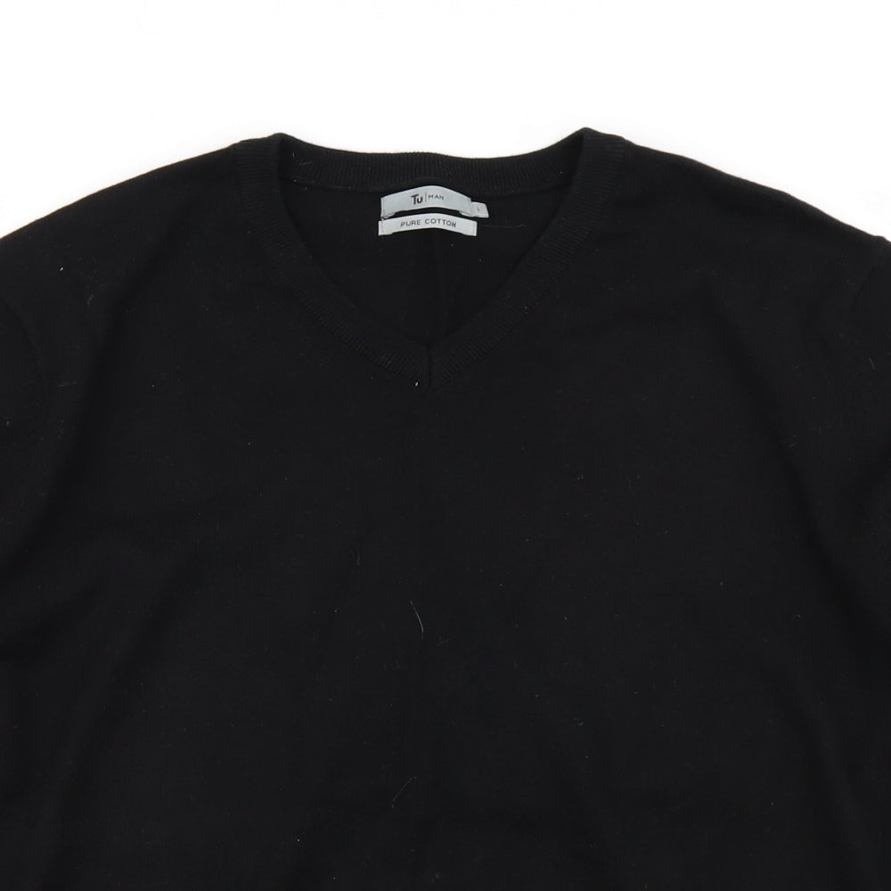 TU Mens Black   Pullover Jumper Size L