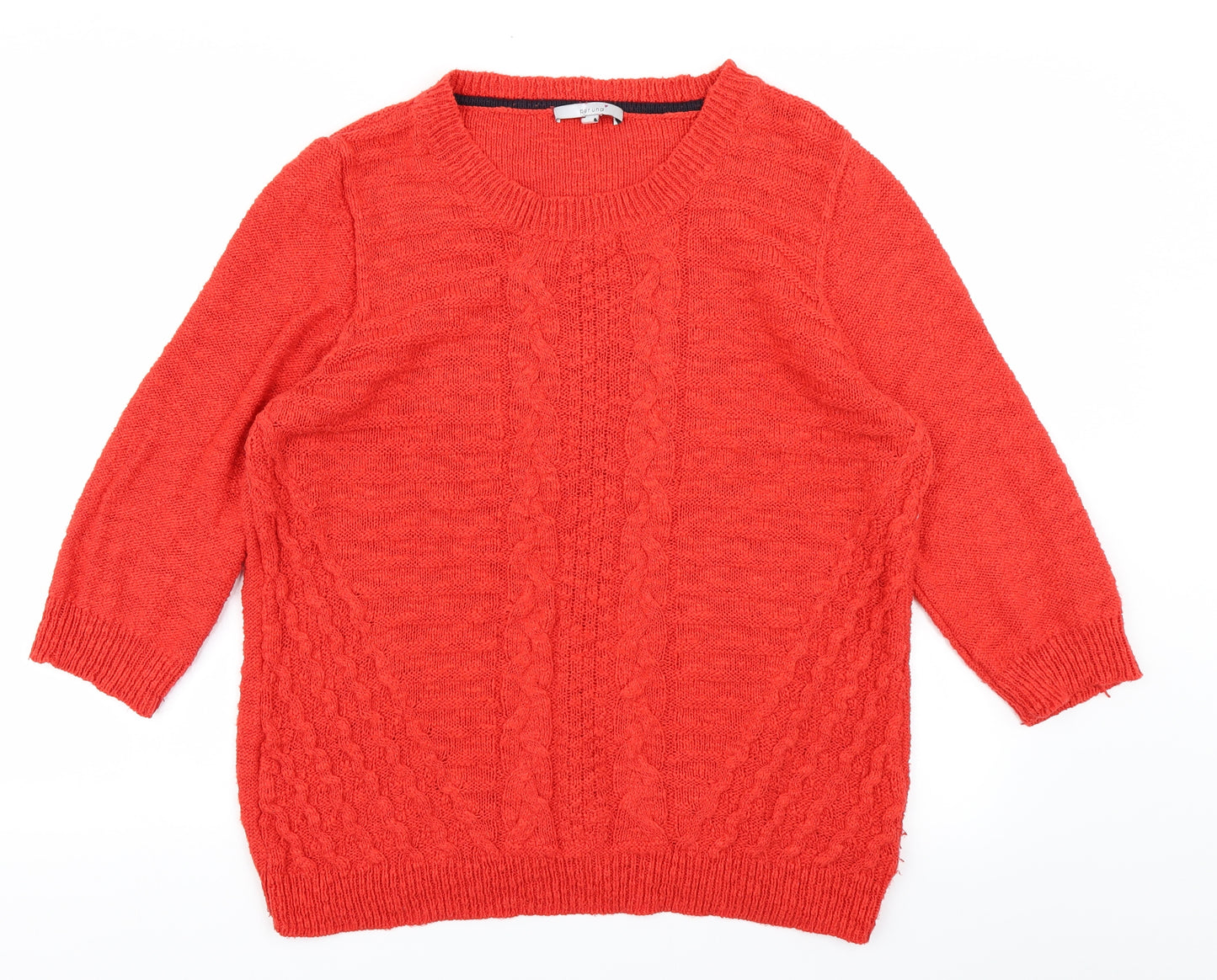 Per Una Womens Red  Knit Pullover Jumper Size 18