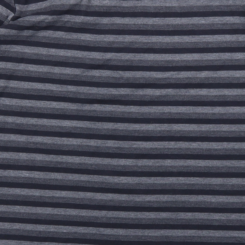 Maine Womens Blue Striped  Basic T-Shirt Size 18