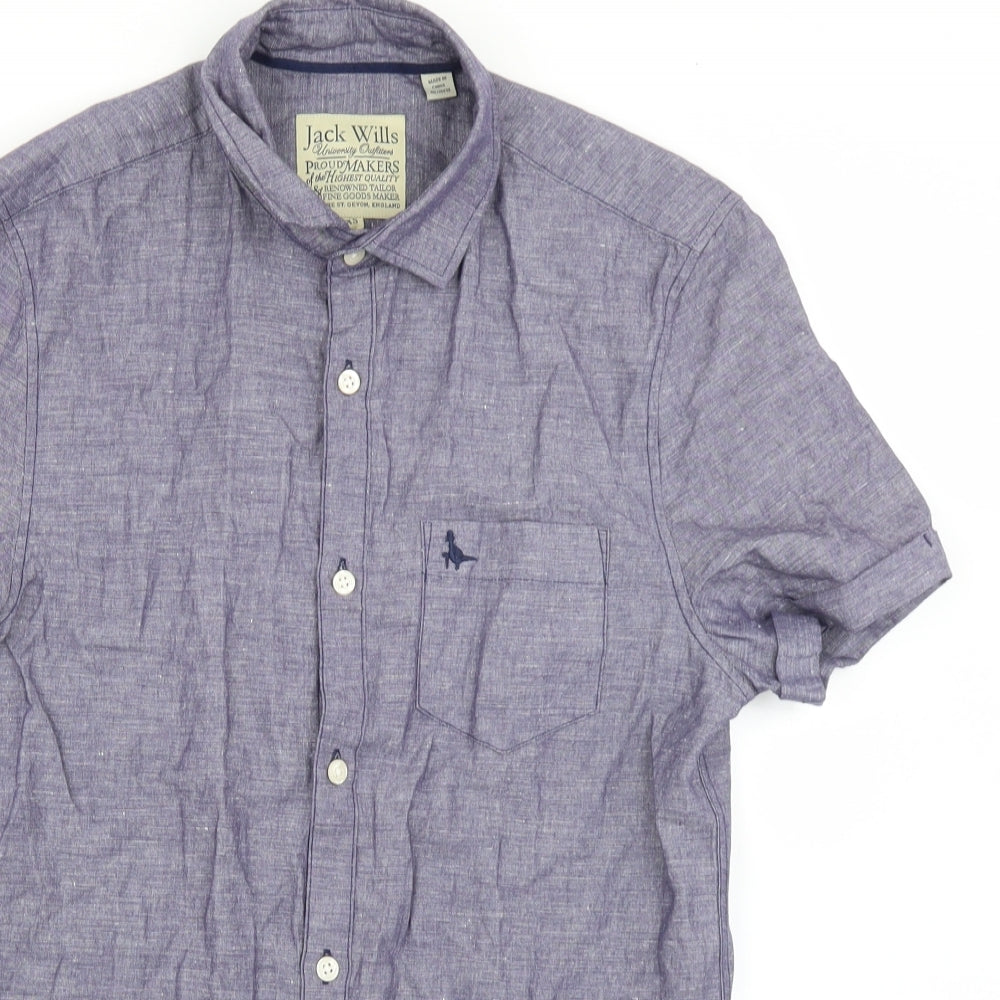 Jack Wills Mens Blue    Button-Up Size XS