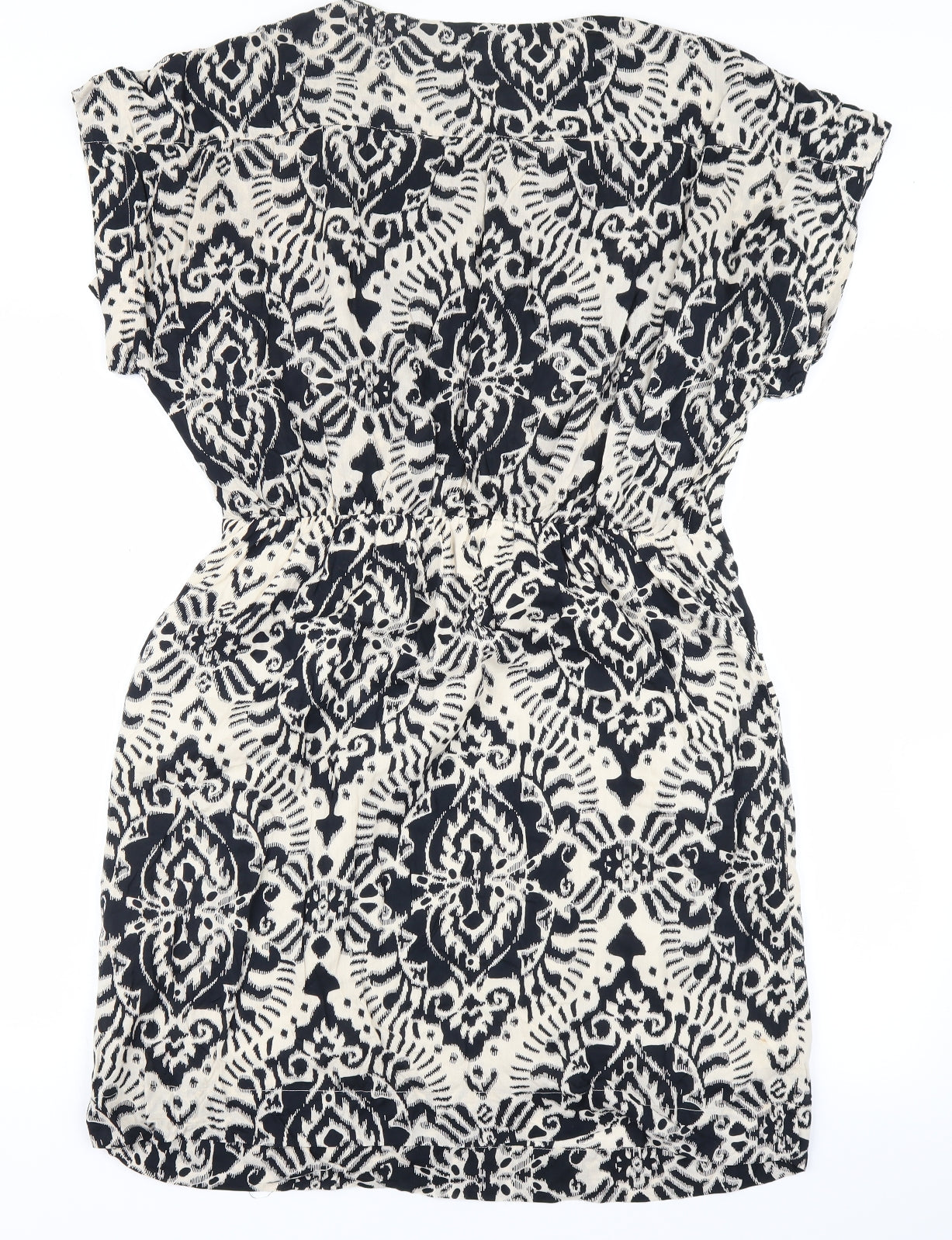 White Stuff Womens Black Batik  Skater Dress  Size 12