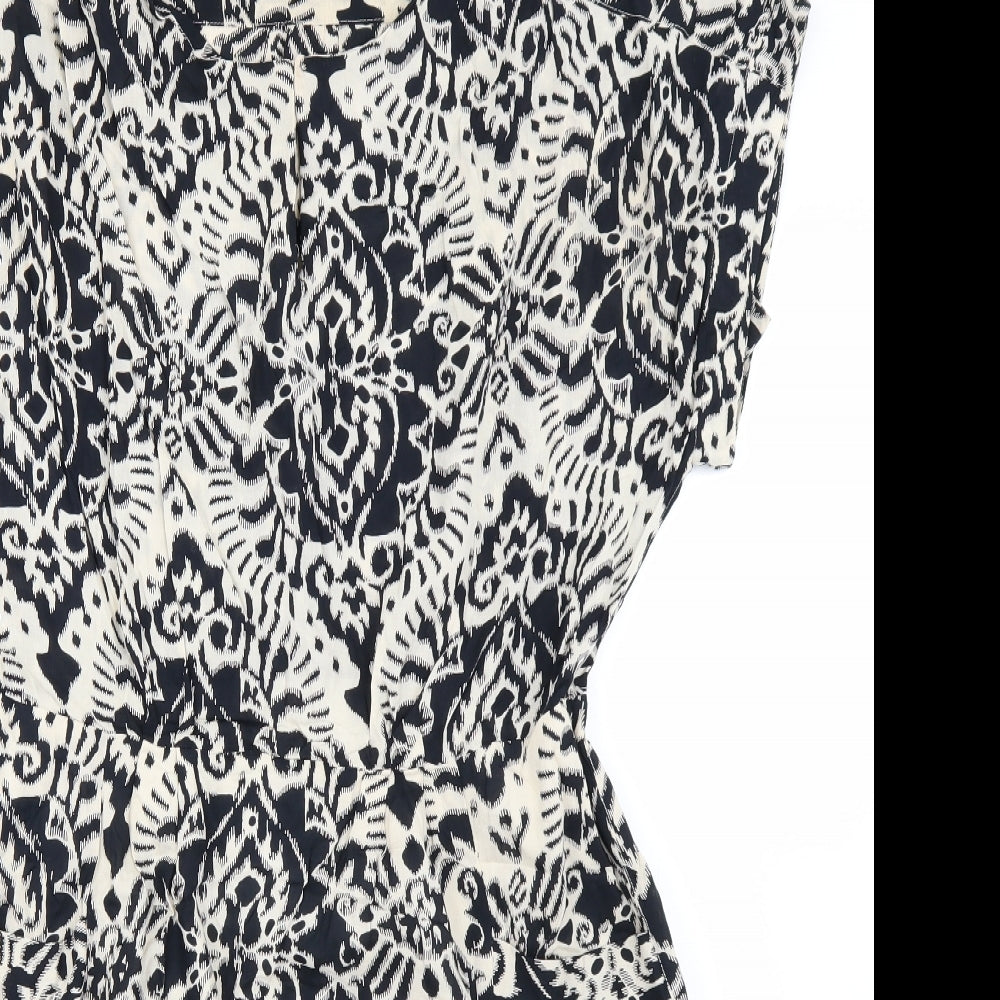 White Stuff Womens Black Batik  Skater Dress  Size 12
