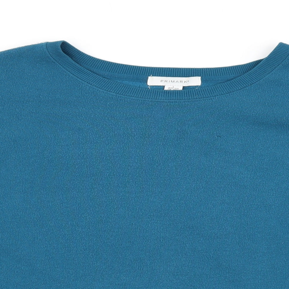 Primark Womens Blue   Pullover Sweatshirt Size L  - Cropped