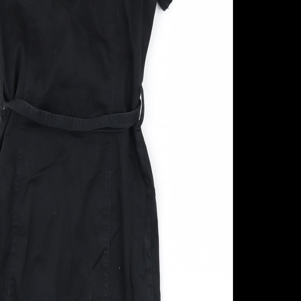 Oasis Womens Black   Shirt Dress  Size 8