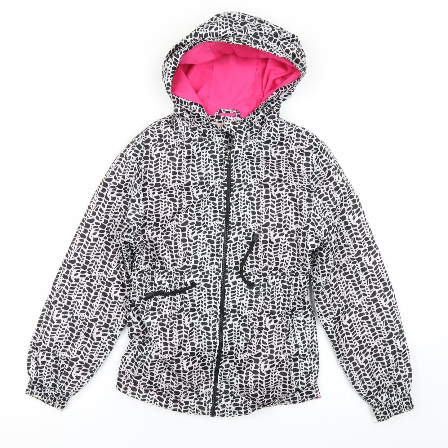 George Girls Black Animal Print  Rain Coat Coat Size 9-10 Years