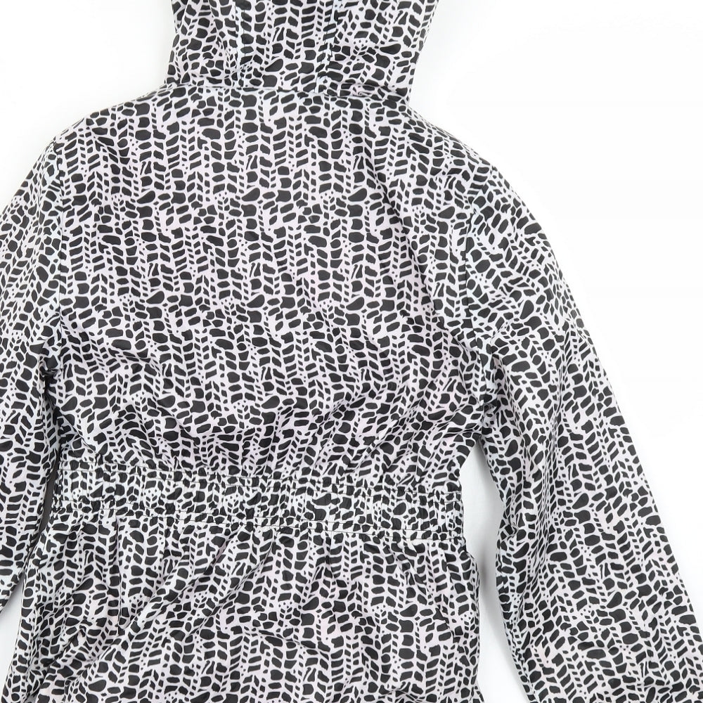 George Girls Black Animal Print  Rain Coat Coat Size 9-10 Years