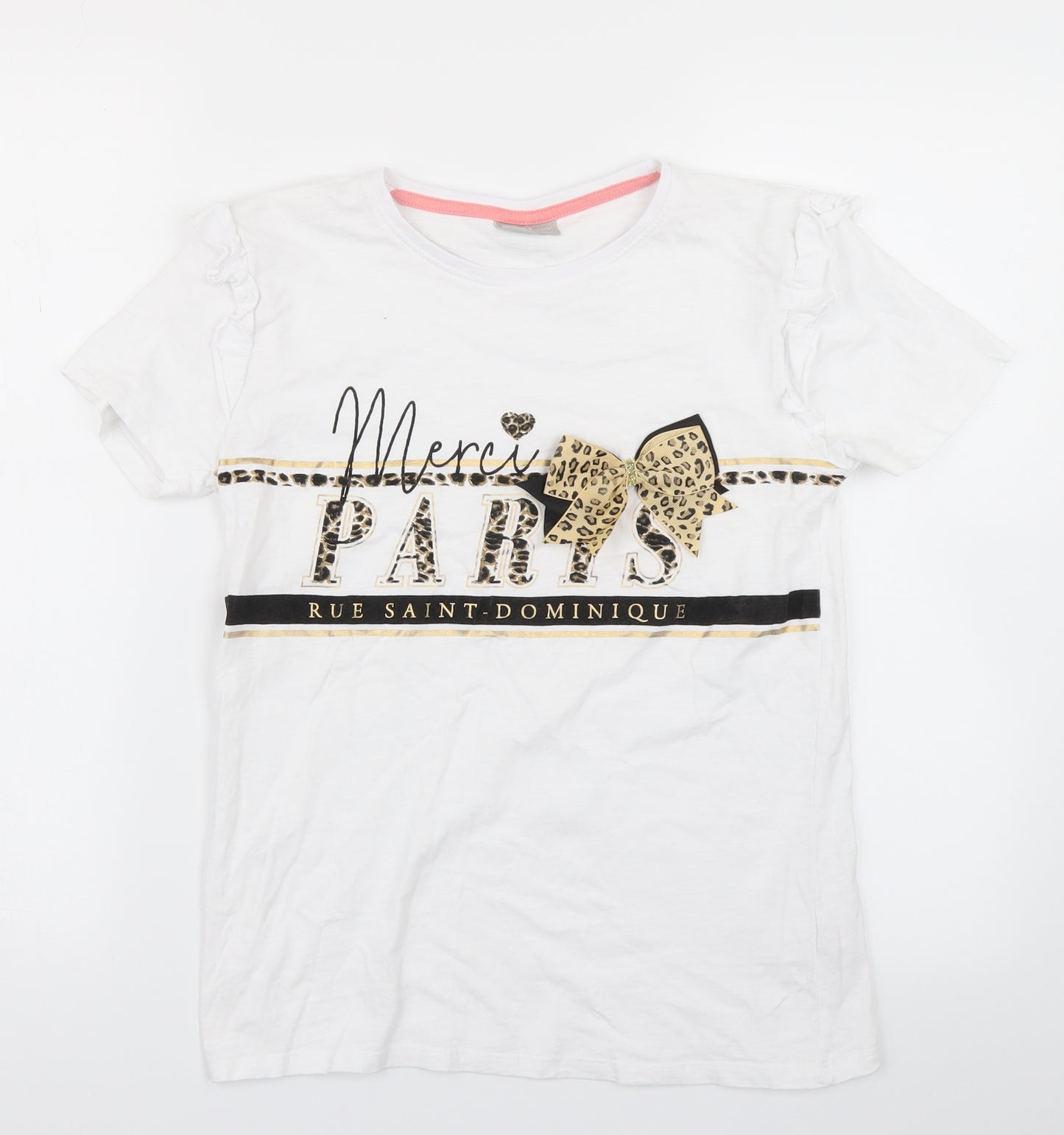 Matalan Girls White   Basic T-Shirt Size 13 Years