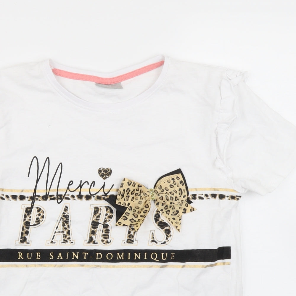 Matalan Girls White   Basic T-Shirt Size 13 Years