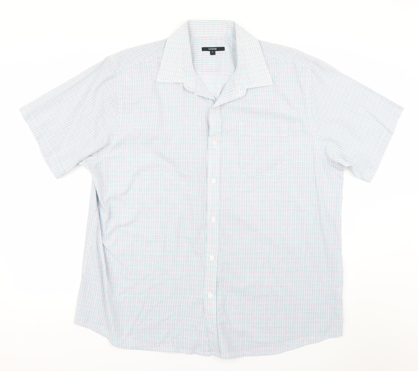 George Womens Blue Check  Basic Button-Up Size 18