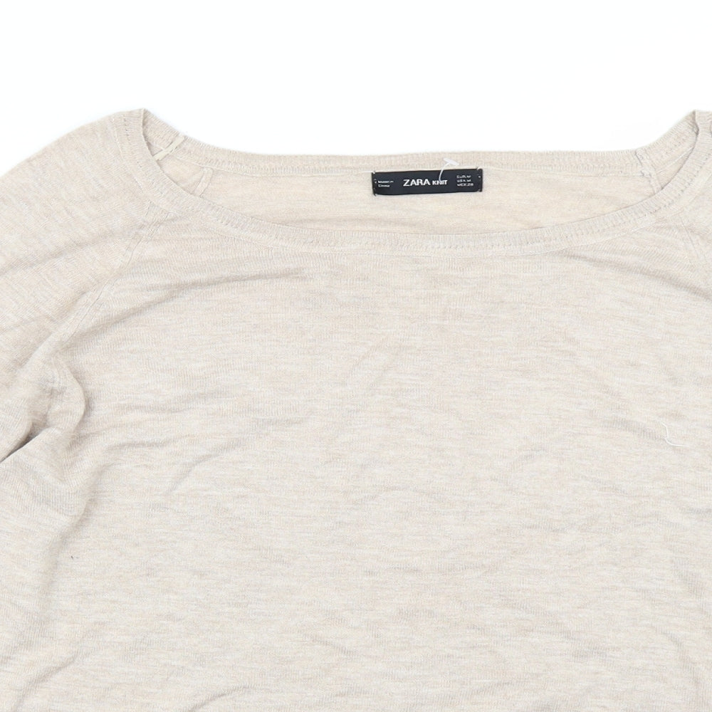 Zara Womens Brown   Pullover Jumper Size M