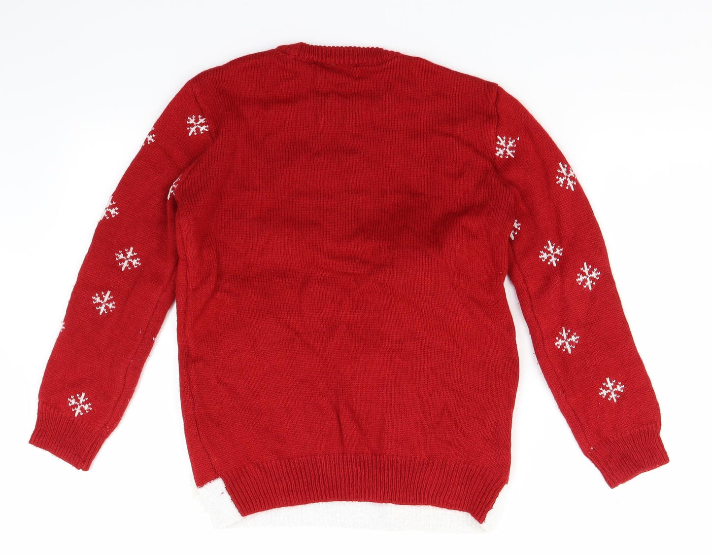 George Boys Red  Knit Pullover Jumper Size 8-9 Years  - Christmas jumper