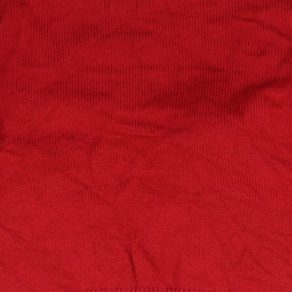 George Boys Red  Knit Pullover Jumper Size 8-9 Years  - Christmas jumper