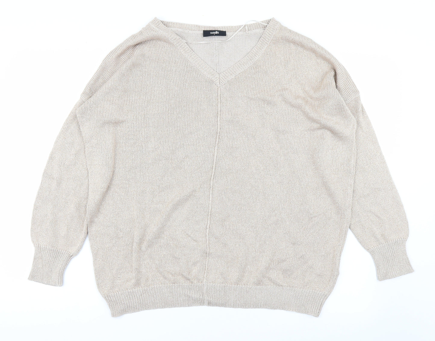 Wallis Womens Gold  Knit Pullover Jumper Size L