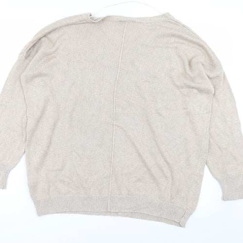 Wallis Womens Gold  Knit Pullover Jumper Size L