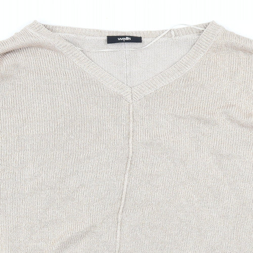 Wallis Womens Gold  Knit Pullover Jumper Size L