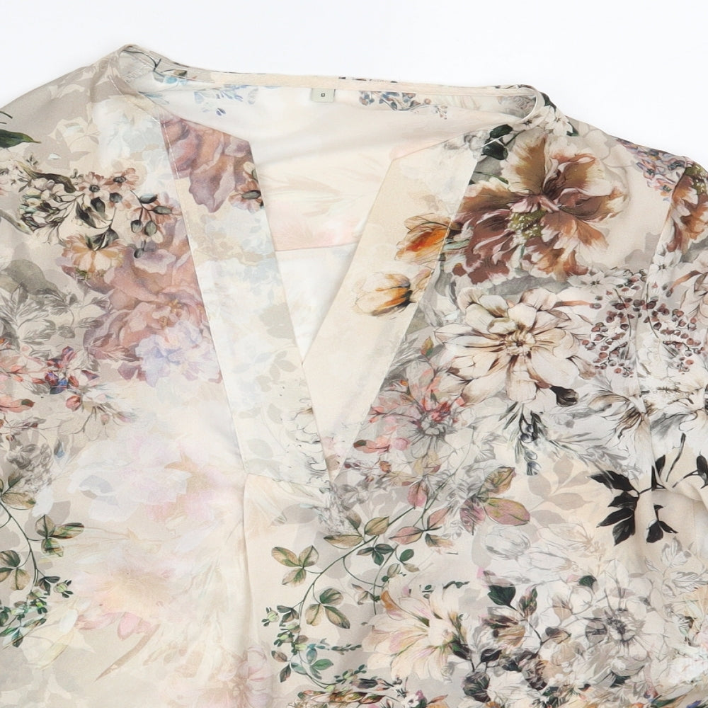 USA Womens Multicoloured Floral  Basic Blouse Size 8