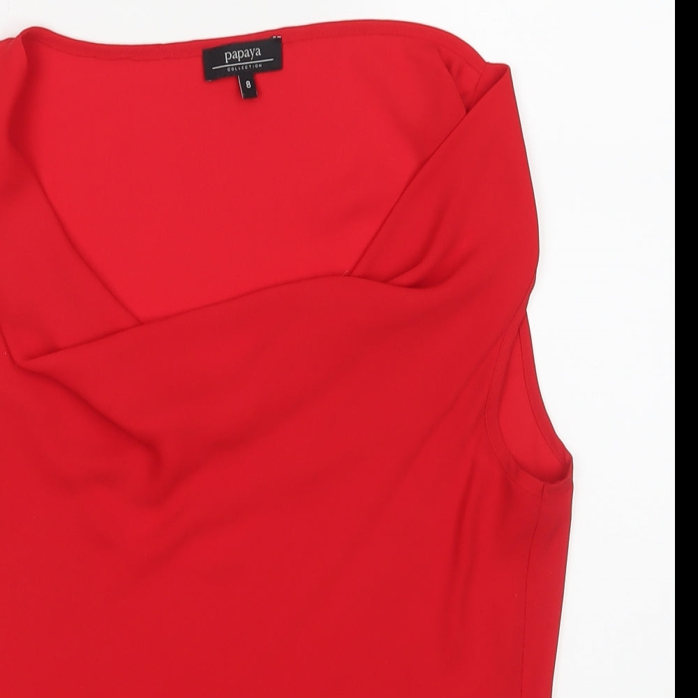 Papaya Womens Red   Basic Blouse Size 8