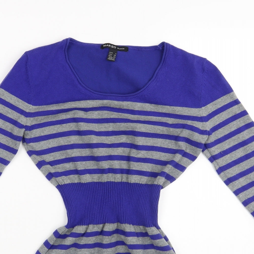 Mango Womens Multicoloured Striped  Pullover Jumper Size S