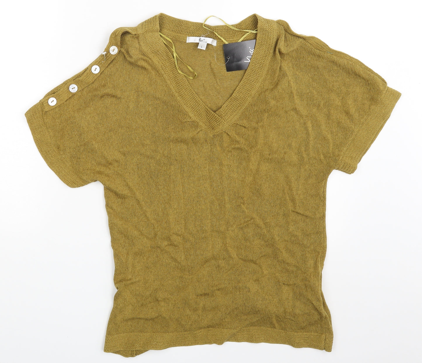 Klass Womens Yellow   Basic T-Shirt Size L