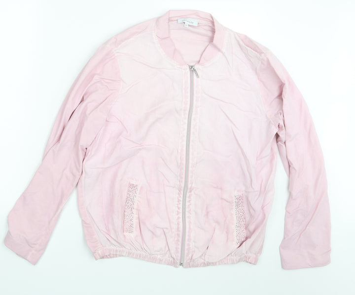 Just White Womens Pink Jacket Size 14