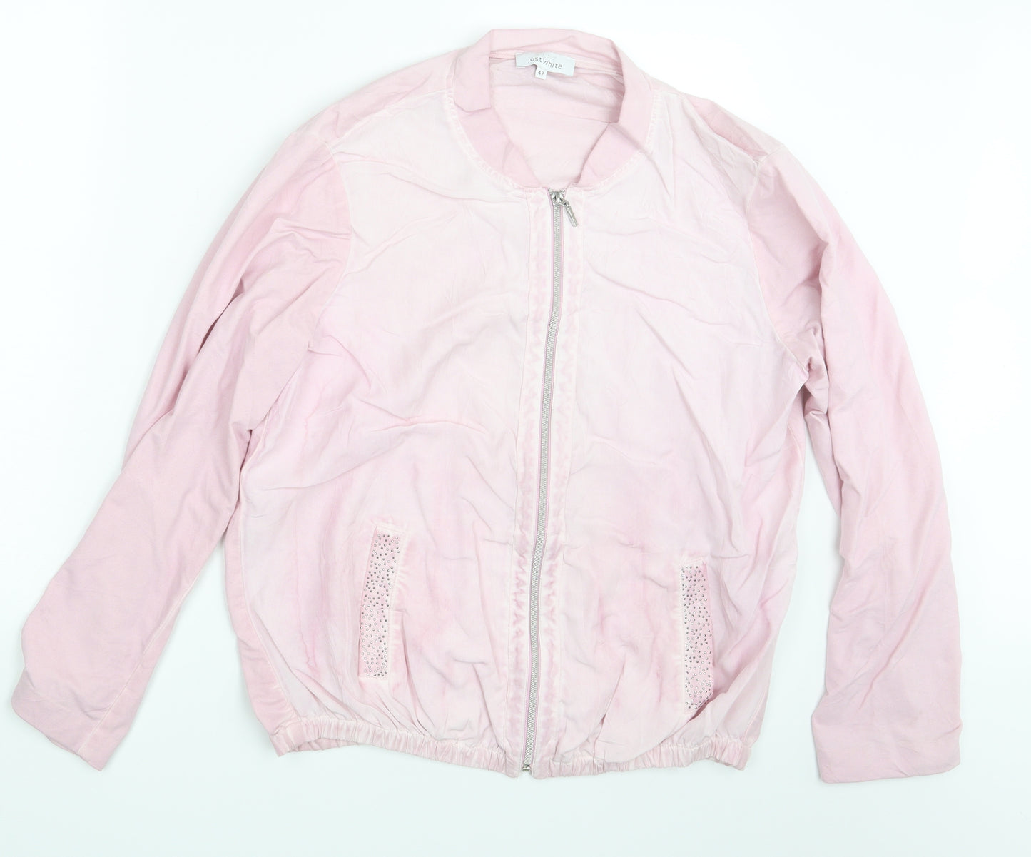 Just White Womens Pink   Jacket  Size 14