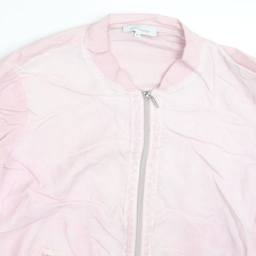 Just White Womens Pink   Jacket  Size 14
