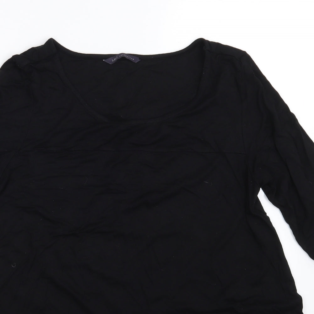M&S Womens Black   Basic T-Shirt Size 12