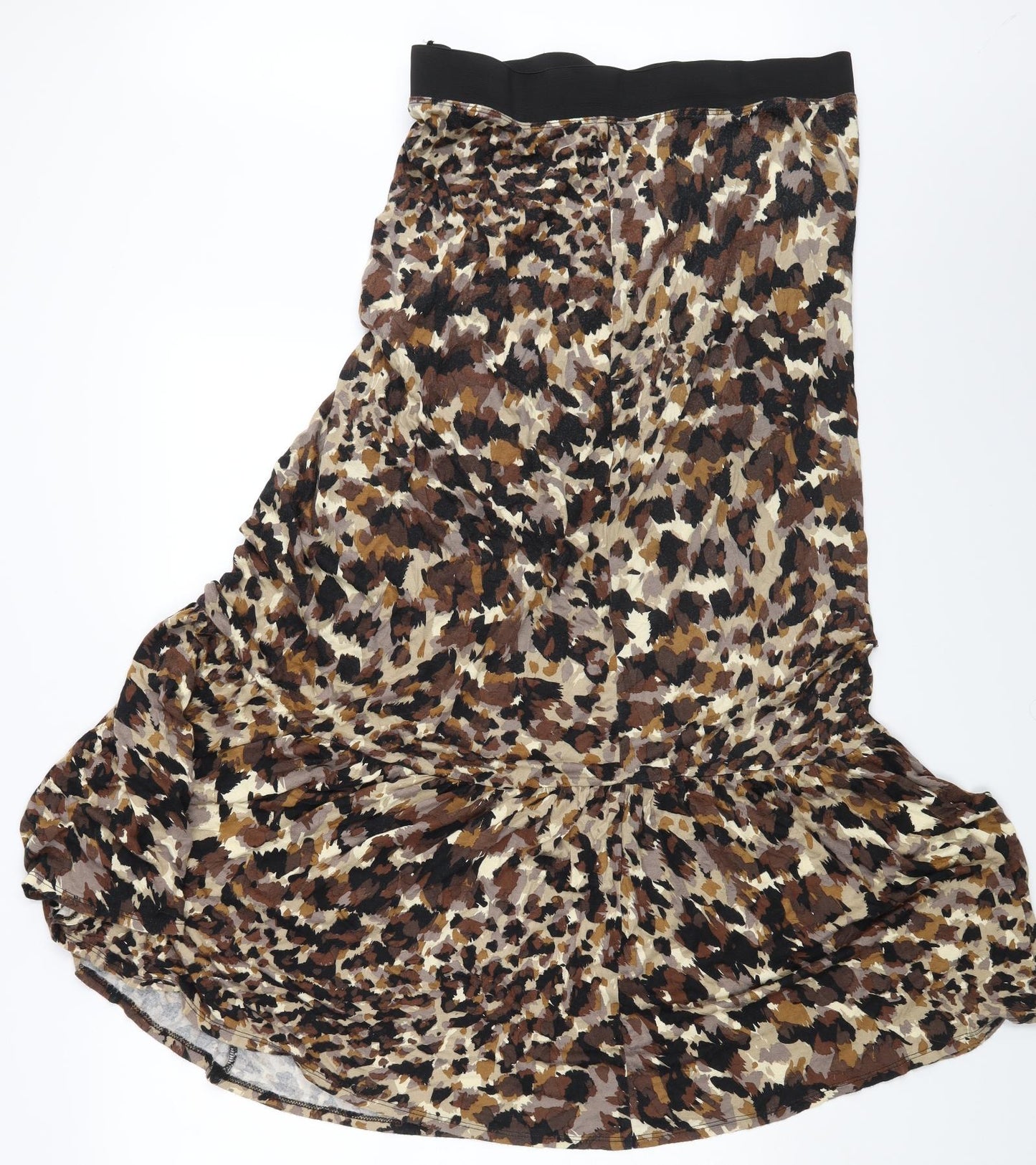 e. Womens Multicoloured Animal Print  A-Line Skirt Size 16