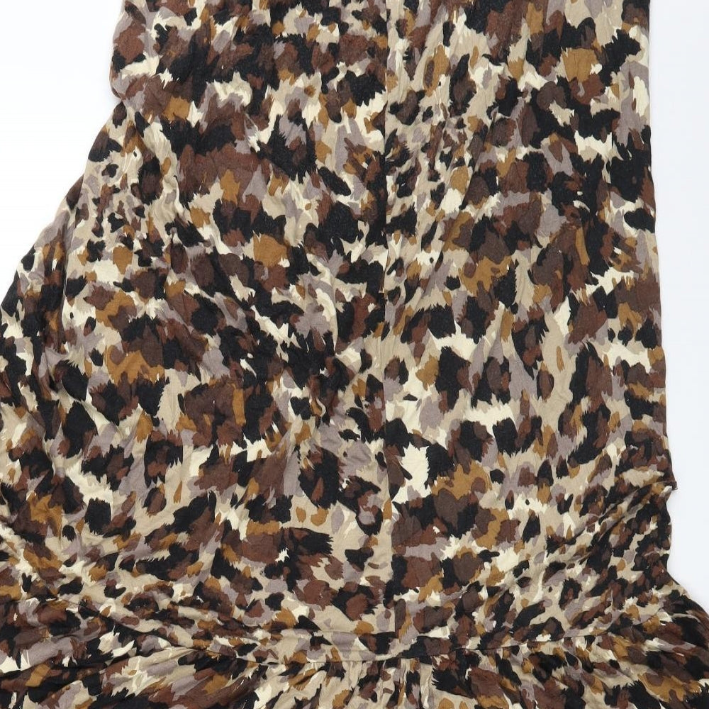 e. Womens Multicoloured Animal Print  A-Line Skirt Size 16